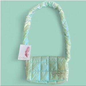 NWT Jessica Simpson Kids Iridescent Mint Green Puffer Crossbody Mini Bag HBS902